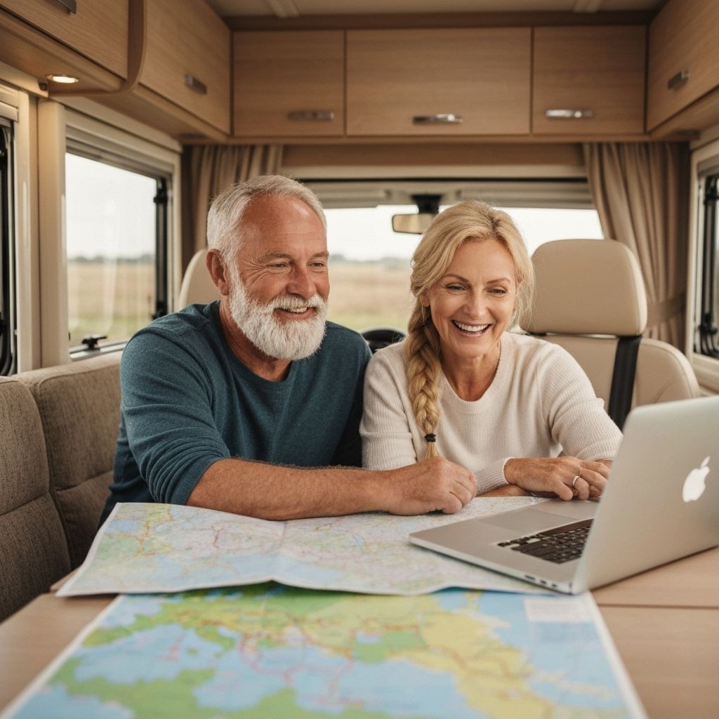 Casal Coloiados dentro da motorhome